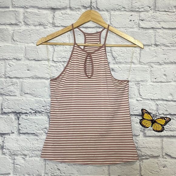 Heart & Hips Striped Keyhole Tank Size Medium - Picture 1 of 8